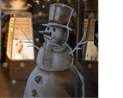 snowman snow window