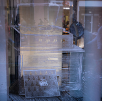 record player snow window