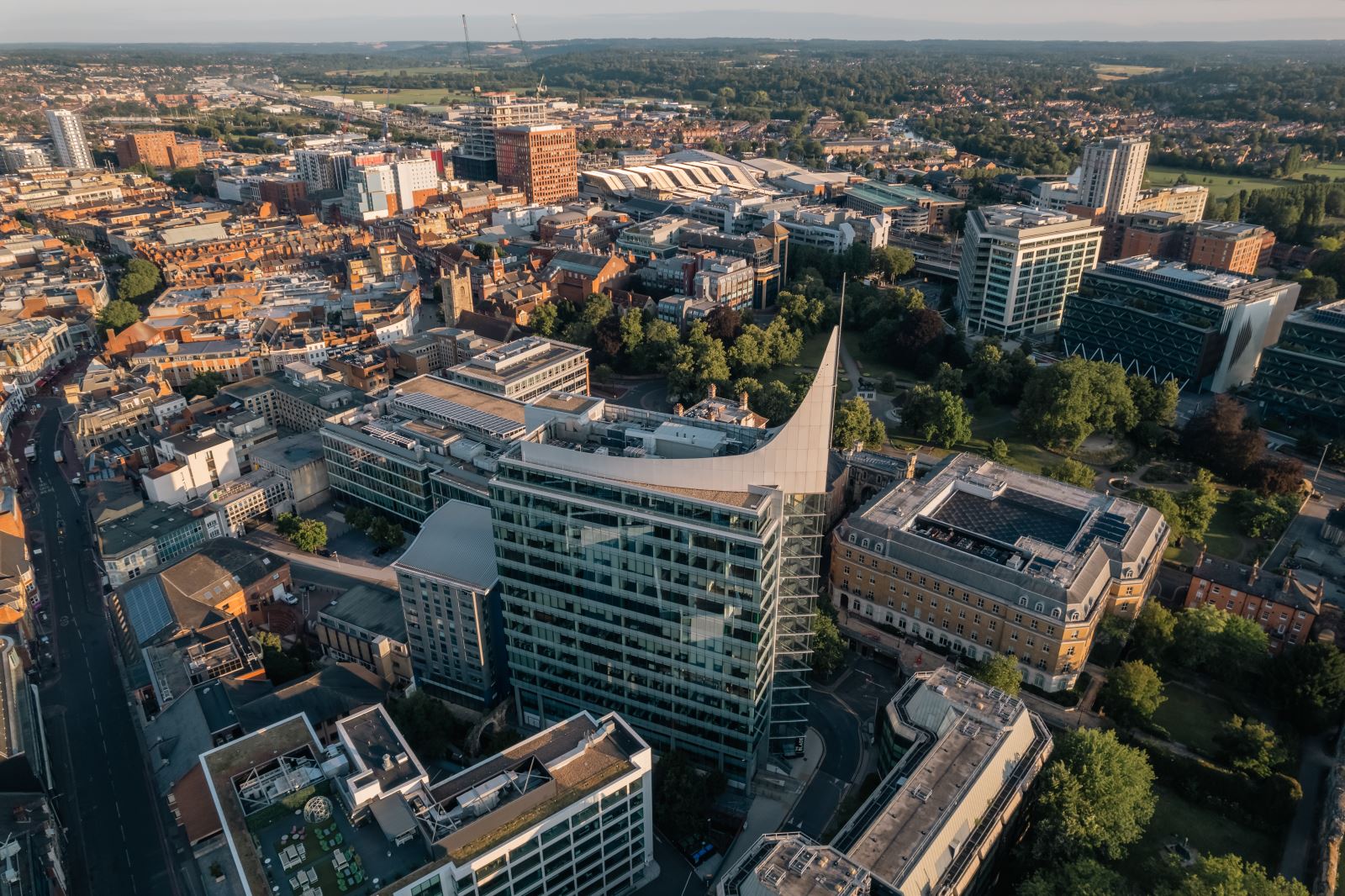 Aerial view of Reading including the Blade