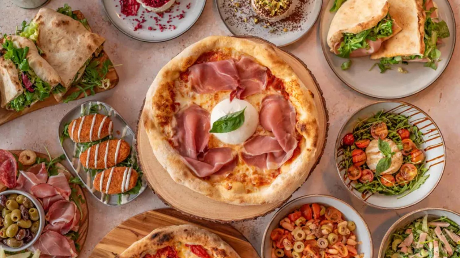 Pizza and Italian side dishes