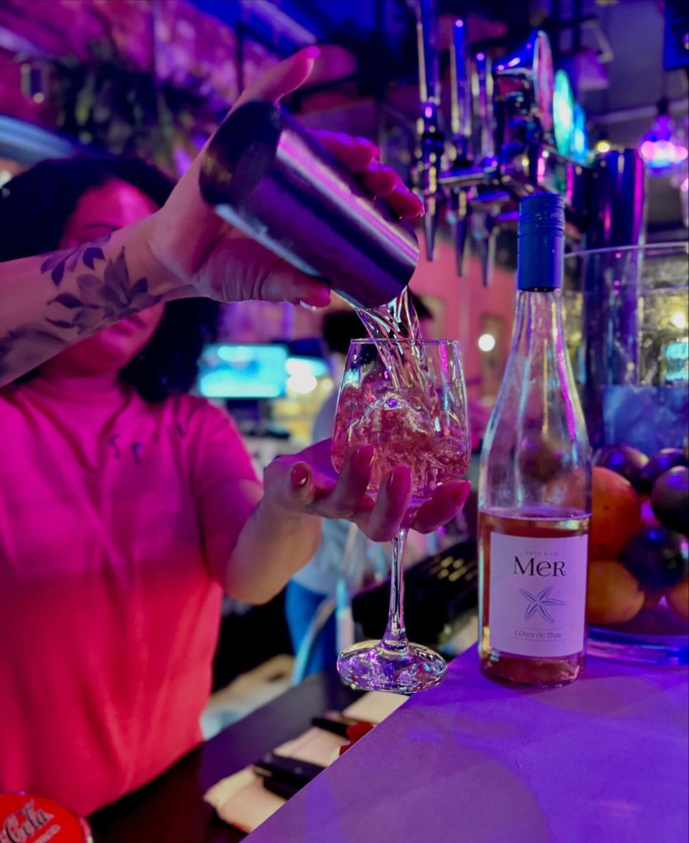 Pouring cocktail