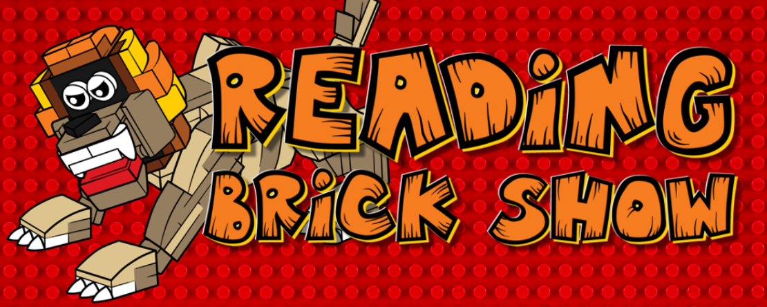 lego lion and text: 'Reading Brick Show'