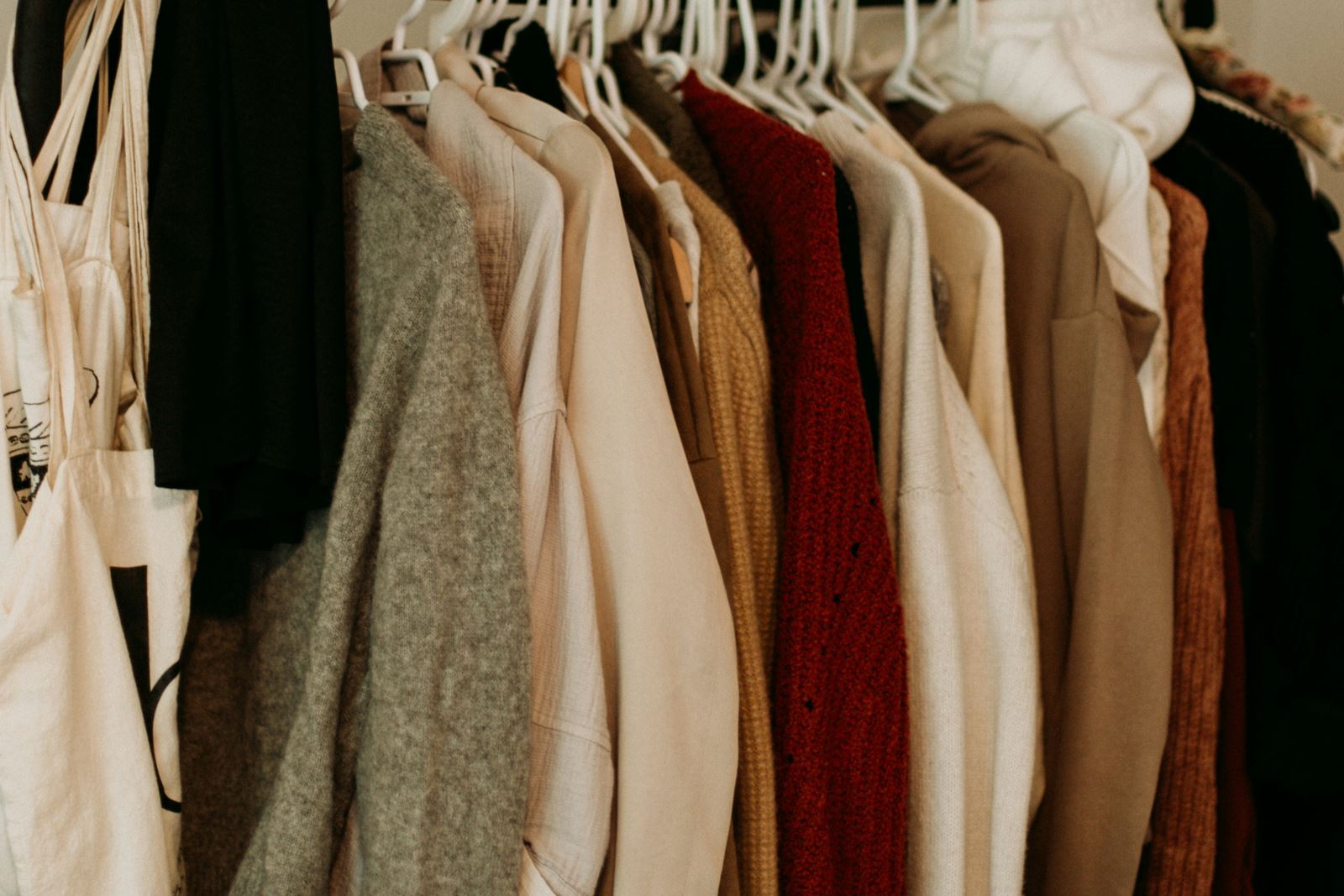 Clothes on hangers