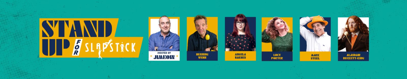 Slapstick Comedy with photos of comedians