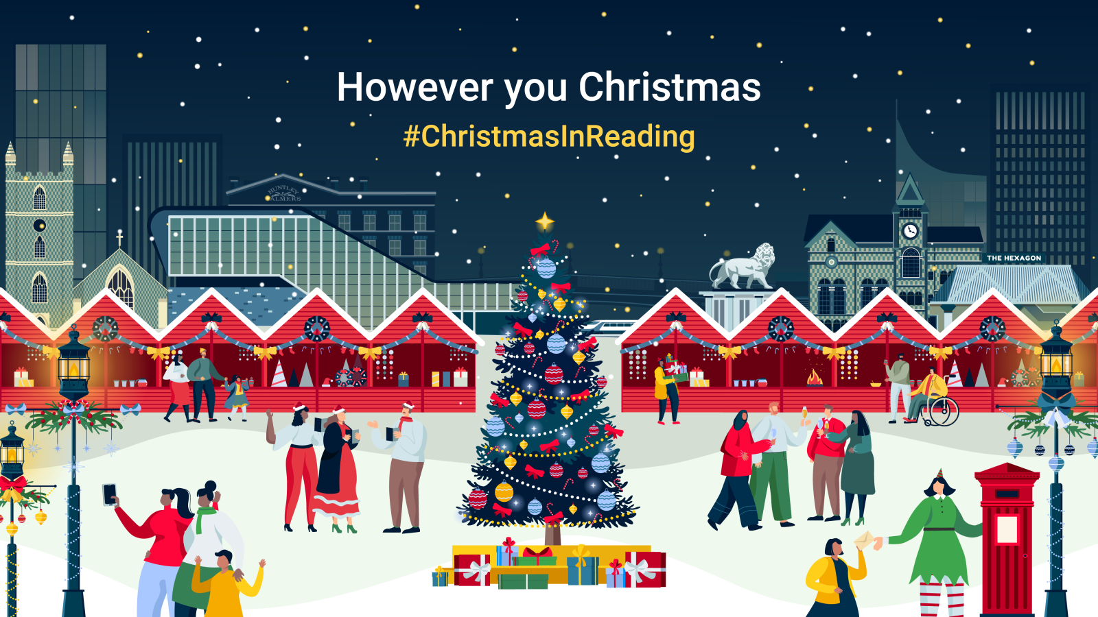 However you Christmas - illustration of Reading at Christmas time